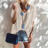 Plus Size Casual Loose Short Sleeve Street Wear Sexy V-neck Blouse - Image 7