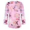 Plus Size Floral Print Button Casual O-Neck Chiffon Blouse - Image 14