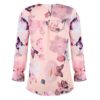 Plus Size Floral Print Button Casual O-Neck Chiffon Blouse - Image 16