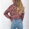 Plus Size Lapel Long Sleeve Sexy Leopard Print Elegant Chiffon Blouse - Image 4