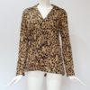 Plus Size Lapel Long Sleeve Sexy Leopard Print Elegant Chiffon Blouse - Image 9