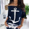 Plus Size Off Shoulder Batwing Sleeve Sexy Slash Neck Loose Blouse - Image 4