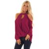 Plus Size Off Shoulder Long Sleeve Elegant Chiffon  Blouse - Image 5