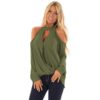 Plus Size Off Shoulder Long Sleeve Elegant Chiffon  Blouse - Image 6