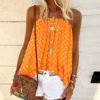 Polka Dot Print Backless Sleeveless Street Wear Strap Blouse - Image 2