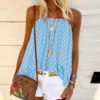 Polka Dot Print Backless Sleeveless Street Wear Strap Blouse - Image 4