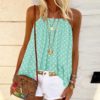 Polka Dot Print Backless Sleeveless Street Wear Strap Blouse - Image 5