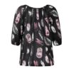 Plus Size Printed Casual V-Neck Chiffon Blouse - Image 16