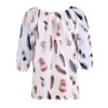 Plus Size Printed Casual V-Neck Chiffon Blouse - Image 8