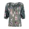 Plus Size Printed Casual V-Neck Chiffon Blouse - Image 13