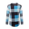 Plus Size V-neck Plaid Long Sleeve Loose Office Ladies Blouse - Image 18