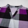 Plus Size V-neck Plaid Long Sleeve Loose Office Ladies Blouse - Image 21