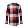 Plus Size V-neck Plaid Long Sleeve Loose Office Ladies Blouse - Image 10