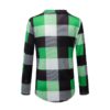 Plus Size V-neck Plaid Long Sleeve Loose Office Ladies Blouse - Image 14