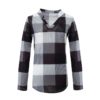 Plus Size V-neck Plaid Long Sleeve Loose Office Ladies Blouse - Image 15