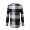 Plus Size V-neck Plaid Long Sleeve Loose Office Ladies Blouse - Image 16
