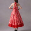 Rockabilly Polka Dot Print Halter Vintage Sweetheart Tea Length Wedding Party Bridesmaid Dresses - Image 8