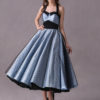 Rockabilly Short Polka Dot Print Halter Tea Length Vintage Wedding Party Bridesmaid Dresses