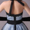 Rockabilly Short Polka Dot Print Halter Tea Length Vintage Wedding Party Bridesmaid Dresses - Image 2