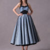 Rockabilly Short Polka Dot Print Halter Tea Length Vintage Wedding Party Bridesmaid Dresses - Image 3