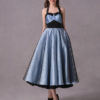 Rockabilly Short Polka Dot Print Halter Tea Length Vintage Wedding Party Bridesmaid Dresses - Image 4