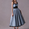 Rockabilly Short Polka Dot Print Halter Tea Length Vintage Wedding Party Bridesmaid Dresses - Image 7