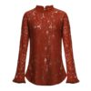 Sexy Flare Long Sleeve Lace O-neck Elegant Street Wear Blouse - Image 10