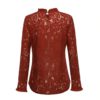 Sexy Flare Long Sleeve Lace O-neck Elegant Street Wear Blouse - Image 11