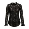 Sexy Flare Long Sleeve Lace O-neck Elegant Street Wear Blouse - Image 14