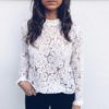 Sexy Flare Long Sleeve Lace O-neck Elegant Street Wear Blouse - Image 4
