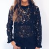 Sexy Flare Long Sleeve Lace O-neck Elegant Street Wear Blouse - Image 7