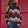 Sexy Off Shoulder Long Sleeve Printed Casual Blouse
