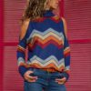 Sexy Off Shoulder Long Sleeve Printed Casual Blouse - Image 2