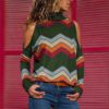 Sexy Off Shoulder Long Sleeve Printed Casual Blouse - Image 3