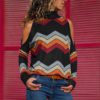 Sexy Off Shoulder Long Sleeve Printed Casual Blouse - Image 6