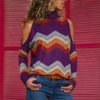 Sexy Off Shoulder Long Sleeve Printed Casual Blouse - Image 7