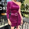 Sexy Strapless Off Shoulder Velvet Backless Club Party Dress - Image 6