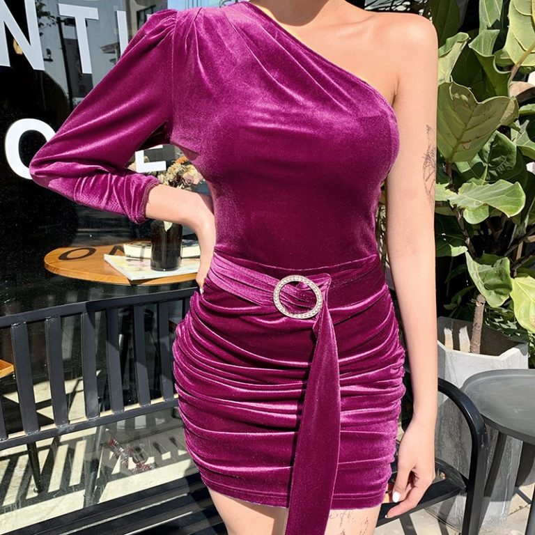 Sexy Strapless Off Shoulder Velvet Backless Club Party Dress - Image 7