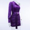 Sexy Strapless Off Shoulder Velvet Backless Club Party Dress - Image 9