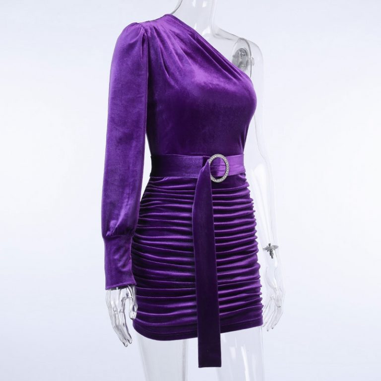 Sexy Strapless Off Shoulder Velvet Backless Club Party Dress - Image 9