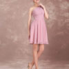 Short Chiffon Prom One Shoulder Twisted Pleated Party Bridesmaid Dress
