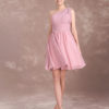 Short Chiffon Prom One Shoulder Twisted Pleated Party Bridesmaid Dress - Image 2