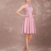 Short Chiffon Prom One Shoulder Twisted Pleated Party Bridesmaid Dress - Image 3