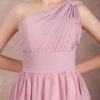 Short Chiffon Prom One Shoulder Twisted Pleated Party Bridesmaid Dress - Image 6