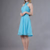 Short Halter Chiffon Pleated Wedding Party Bridesmaid Dresses - Image 3