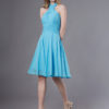 Short Halter Chiffon Pleated Wedding Party Bridesmaid Dresses - Image 5
