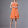 Short One Shoulder Chiffon Mini Wedding Party Bridesmaid Dresses - Image 2