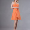 Short One Shoulder Chiffon Mini Wedding Party Bridesmaid Dresses - Image 4