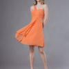 Short One Shoulder Chiffon Mini Wedding Party Bridesmaid Dresses - Image 5