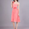 Short One Shoulder Flowers Chiffon Wedding Party Bridesmaid Dresses - Image 3
